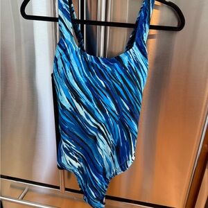 Blue Wave Pattern Women's One Piece Swimsuit